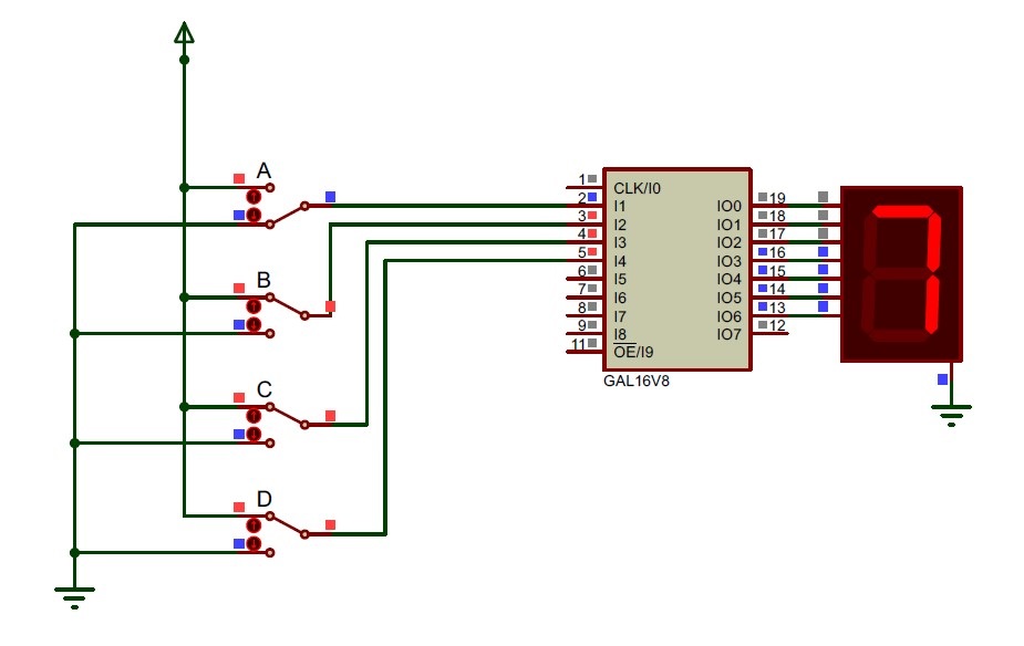  Digital Logic Circuit Using a GAL16V8 Programmable Logic Device